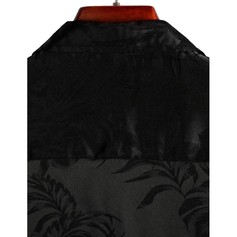 VATPAVE Mens Summer Jacquard Regular Fit Shirts Casual Button Down