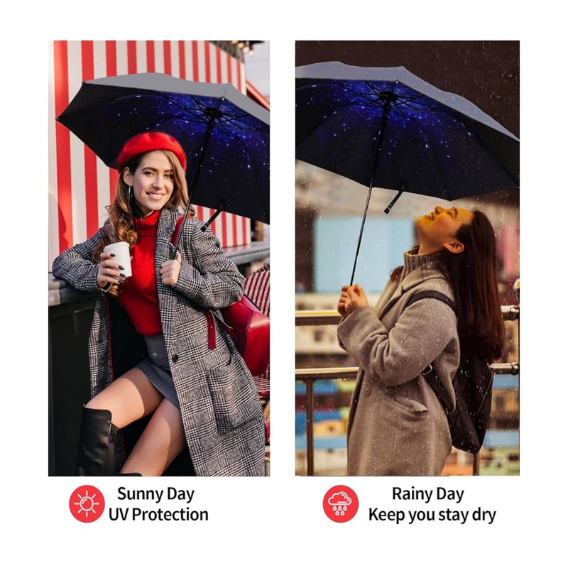 Compact Windproof Folding Umbrella – Automatic Open, Waterproof & UV