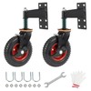 FAHKNS 8" Gate Wheels with Brake, 360 Degree Swivel Spring-Loaded,