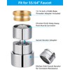 Hibbent 2 in 1 Faucet Aerator with Adapter, Connect to