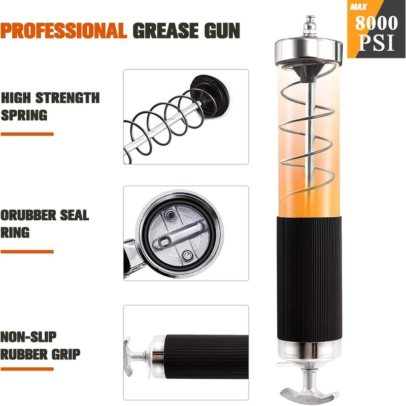 Grease Gun with Quick Release Coupler, 8000 PSI Heavy Duty