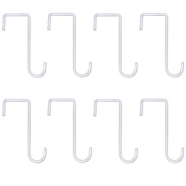 Gutapo 8 Pack White Vinyl Fence Hooks, 2 x 6 inch Pergola Patio Hooks Hangers for Hanging Plants, Planters, Bird Feeders, Lights, Lanterns, Tools