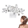 DHWEKU Bridal Wedding Hair Combs Flower Pearl Headpiece Bridal Crystal