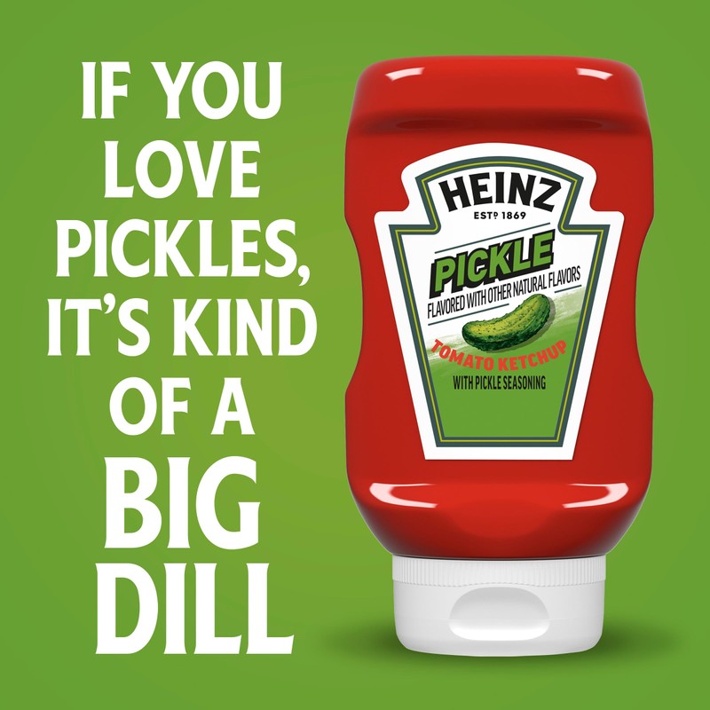 Heinz Tomato Ketchup with Pickle Seasoning, 13.5 oz Bottle
