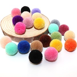 Yurosiay Pompoms Pack of 50 5 cm Cashmere Pom Pom Colourful Pompoms Balls for Crafts Pompoms Plush Balls for DIY Hair Accessories Weddings Birthdays Christmas Decorations Yellow