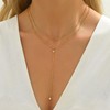 Kyazeo Dainty Lariat Necklace for Women 18K Gold Plated Trendy