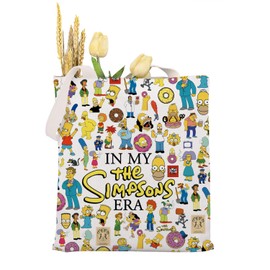 KUIYAI Vintage Cartoon TV Show Tote Bag, Canvas Shoulder Bag For Shopping, Travel, Office, Handbag For Women (simpsoneraUK)