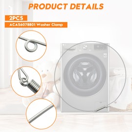 ACA56078801 Washer Clamp for Kenmore, LG, and Maytag Front-Load Washer Door Seal, Boot Seal Retaining Ring – Replaces Part Numbers AP4998833, AH3530864, EA3530864, PS3530864, 2 Pack