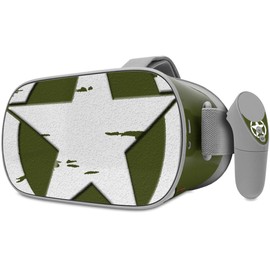 Decal Style Skin Wrap Compatible with Oculus Go Headset - Distressed Army Star (Oculus NOT Included)