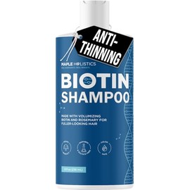 Champú de Romero y Biotina para Cabello Ralo - Champú Voluminizador Vegano para Cabello Fino con Vitaminas B, Aceite de Argán y Aceite Esencial de Árb