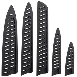 Qianyu 5 Pcs Black Knife Sheath Kitchen Safety Knife Covers or Sleeves Universal Knives Guards Set Knives Sheath Blade Protector Ventilated Storage for 8" Bread/Carving/Chef 5" Utility 3.5" Paring