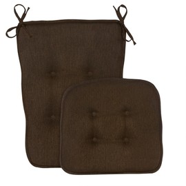Klear Vu Embrace Rocking Chair Cushions for Living Room, Nursery, or Home Office, Tufted and Non-Slip Pads, 2 Piece Set, Seat 16"x15" and Seat Back 24"x17", Chocolate