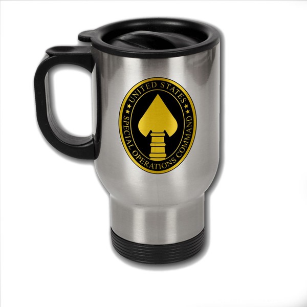 ExpressItBest Stainless Steel Coffee Mug with U.S. Special Ops Command (SOCOM) insignia