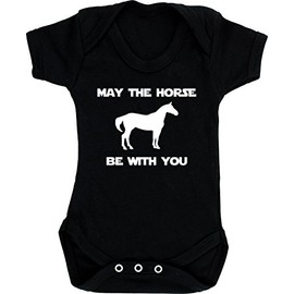 Hippowarehouse May the horse be with you baby vest bodysuit (short sleeve) boys girls