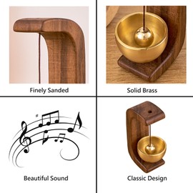 Artisan Shopkeepers Bell Doorbell for Door Opening, Magnetic Wood Wind Chime for Door Garden Restaurant Room
