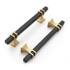 Haliwu 10 Pack Black Cabinet Pulls, Black&Gold Cabinet Handles, Square