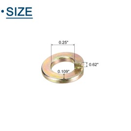 sourcing map 1/4" Split Lock Washer, 25Pcs Carbon Steel Spring Lock Washers Metal Split Ring Washer for Screw Bolts Machinery
