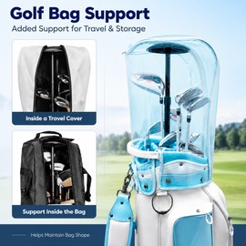 Golf Bag Support Rod for Travel and Storage – 4-Section Adjustable Length to Help Prevent Bag Deformation
