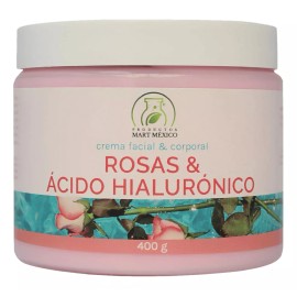 Productos Mart Mexico Crema Facial De Rosas Con Ácido Hialurónico (400g) 12 Pack