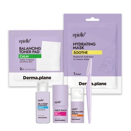 Epielle & Tinkle Complete Dermaplane Starter Kit: 6-Step Facial Renewal System with Cleanser, Multi-Balm, Tool, Toner, Hydrating Mask & Rejuvenating Serum, Dermaplaning Kit