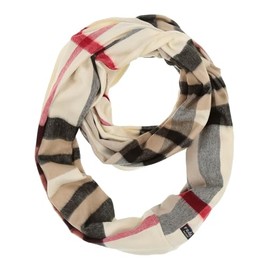 FRAAS Cashmink Loop Scarf 56 x 70 cm - Softer than Cashmere - Made in Germany - Checked Tube Scarf for Women, off white