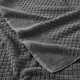 Great Bay Home Dark Grey Bath Towels - 100% Cotton 4 Pack 54x27 Bath Towel Set - Absorbent, Durable, Quick-Dry Towels for Bathroom - Low-Twist, Two-Ply Decorative Towels (Dark Grey)