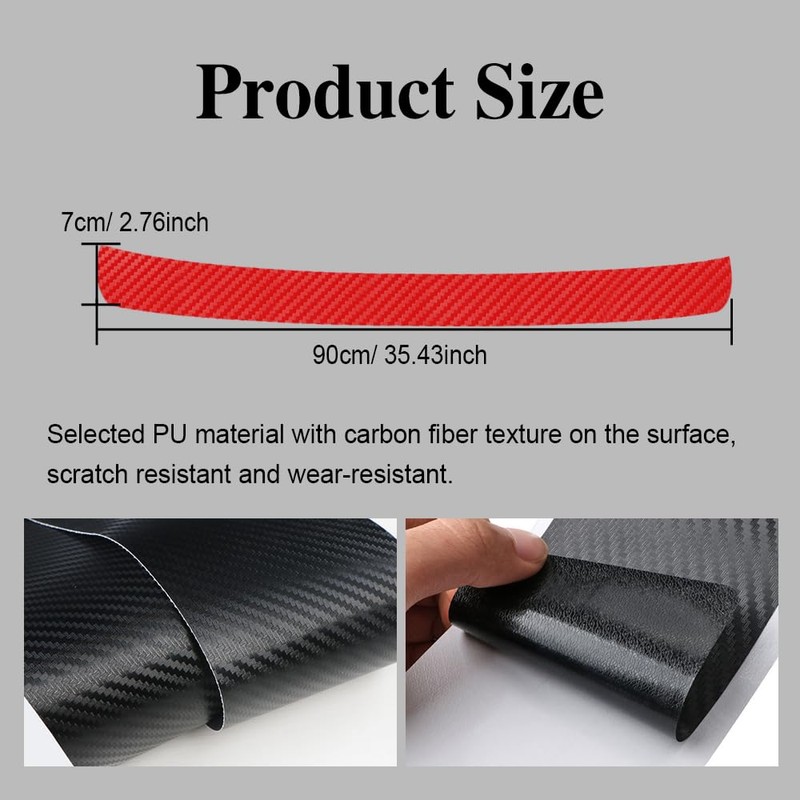 Anti-Scratch Car Door Protector, Carbon Fiber Bumper Guard with Tools,