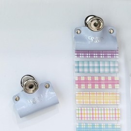 Common Nuovo Magnetic Clip Set of 3 - Polished Vegan Leather Strong Magnetic Stylish Document Photo Memo Holder for Refrigerator & Office (Gloss Sky Blue)