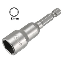 sourcingmap 2 Pcs 1/4" Quick-Change Hex Shank 13mm Magnetic Nut Setter Driver Drill Bit, 65mm Length, Metric