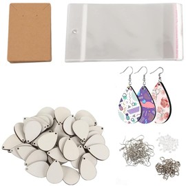 Armastuse Sublimation Earring Blanks Set,50 Pcs Sublimation Blank Sparkly Faux Leather Earrings Making Kit, Leather Earrings with Sublimation Paper for DIY Jewelry Making