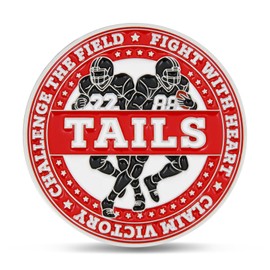 American Football Challenge Coin – Heads or Tails Double-Sided Design, Honor The Game & Fight with Heart, Team Spirit & Sportsmanship Gift for Players, Coaches, Fans & Referees