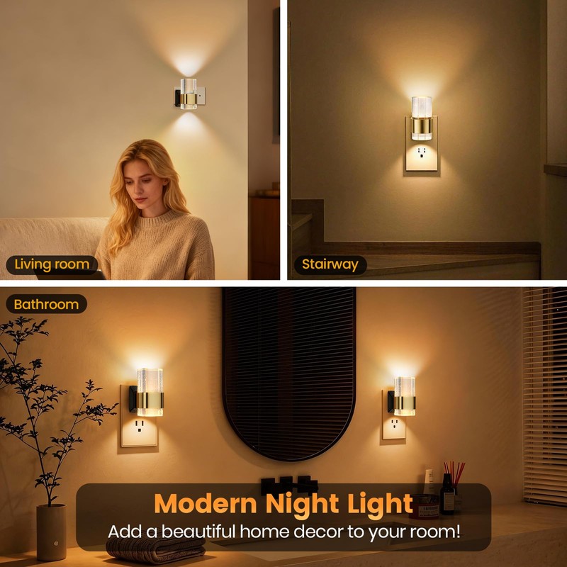 PORTEFELL Night Lights Plug into Wall, Dimmable LED Night Light