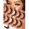 3D Mink False Eyelashes, Dramatic Volume, 5 Pairs, Black