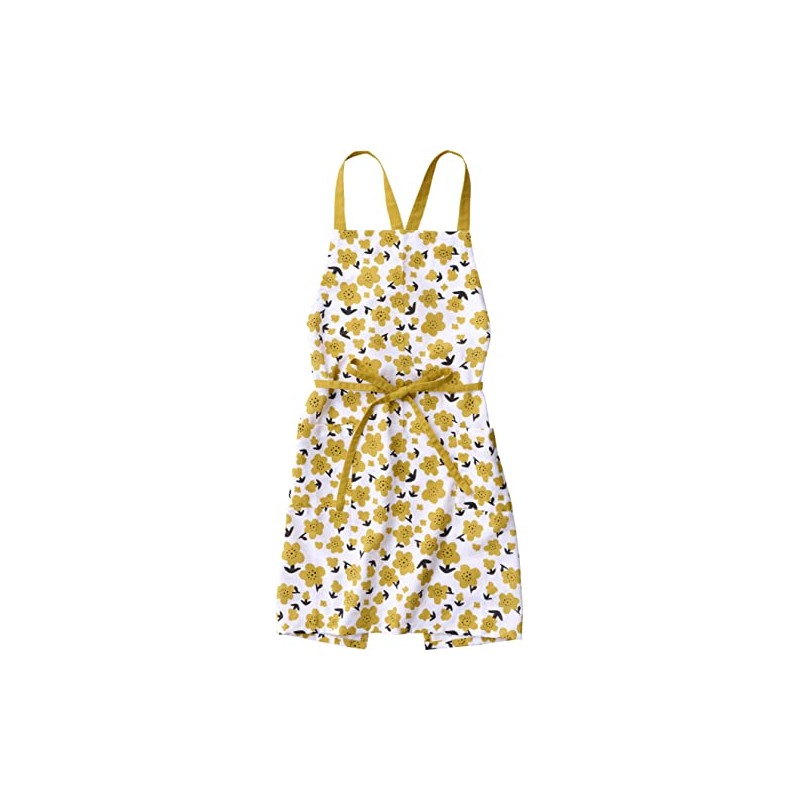Rep Apron, Blomma, Yellow, 28.7 x 33.1 inches (73 x