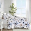Nanko Blue Floral Duvet Cover Set Queen Size, Beige Tan