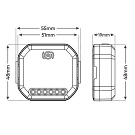 Miratic Smart Light Switch and Roller Shutter Switch Smart with WiFi Bluetooth and Tuya Smart Life Devices for Roller Shutters or Lighting Mounting in Junction Box or DIN Rail (Dimmer Relay - 2