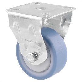 WAGNER Deluxe 23775101 Soft Furniture Castor Diameter 50 mm, Height 70 mm, Galvanised Steel, Blue/White, Mounting Plate 50 x 50 mm, Load Capacity 50 kg