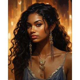 XTXGERL Paint by Numbers for Adults African Woman, DIY Oil Painting African American Acrylic Paint by Number Kits for Adults Beginner for Home Wall Decor 16x20 inch