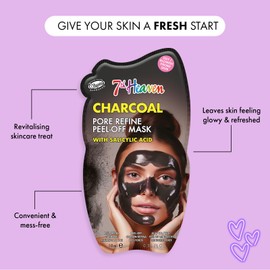 7th Heaven 7th Heaven Charcoal Peel Off Face Mask with Salicylic Acid - Pore Refine - Oily and Blemish Prone Skin