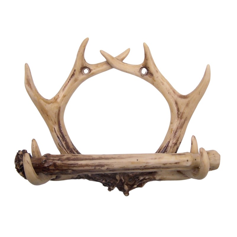 Antler Toilet Paper Holder, Wall Mounted Bathroom Decoration, Rustic Cabin