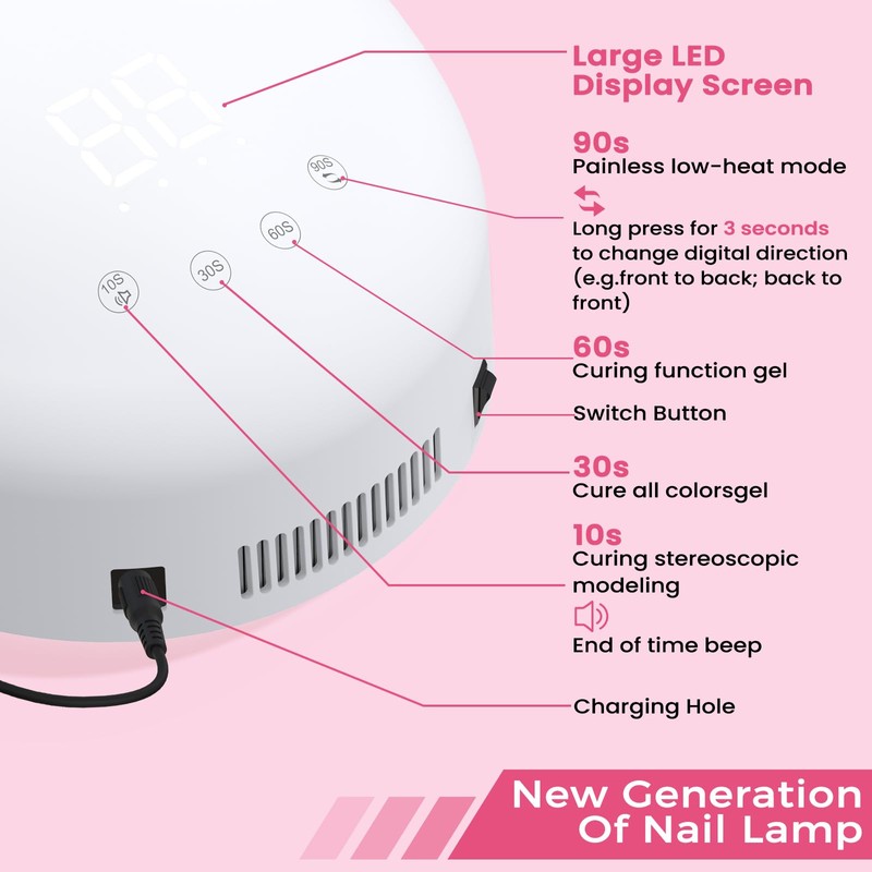 UV Nail Lamp NAILGIRLS Professional Nail Lamp Salon Fast Dryer