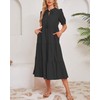 YEXPINE Womens Summer Cotton Puff Sleeve Maxi Dress Tired Ruffle