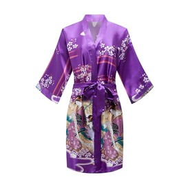 MissNina Women's Satin Kimono Robes Bridesmaid Wedding Robes Silky Bathrobes Summer Loungewear