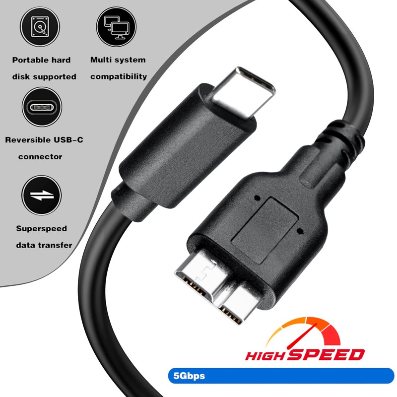 SaiTech IT Type C to Micro B (USB C Hard