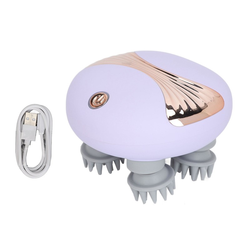 Electronic Scalp Massager Waterproof Kneading Vibration Multi Functional Rechargeable Handheld