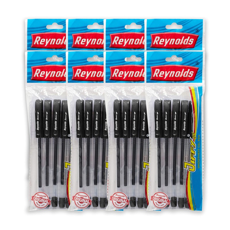 Reynolds Jiffy 0.5mm Needle Point Gel Pens Black Ink -