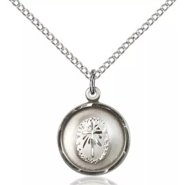 Bliss Sterling Silver Catholic Religious Cross Medal Pendant Necklace 18" Chain Boxed