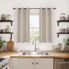YoungsTex Oatmeal Linen Blackout Curtains 40 Inches Long for Kitchen