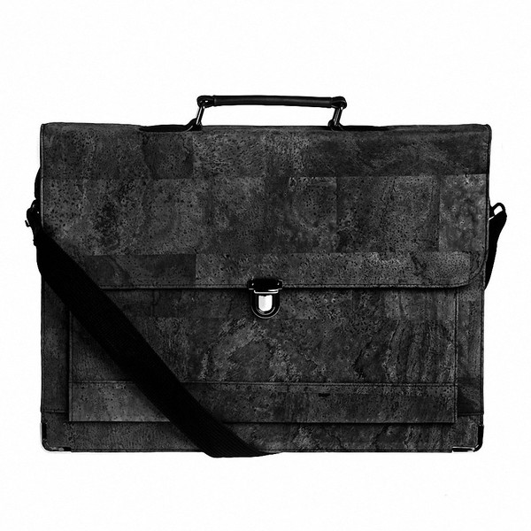 Earth Cork Faro Briefcase, Black, 16.25"