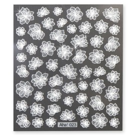 Nail Seal Flower Transparent Transparent [White White] Nail Sticker Nail Art Self Nail Decoration [1 Sheet] Glitter Puffy Round NAS-029